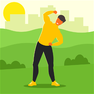 Man jogging in park