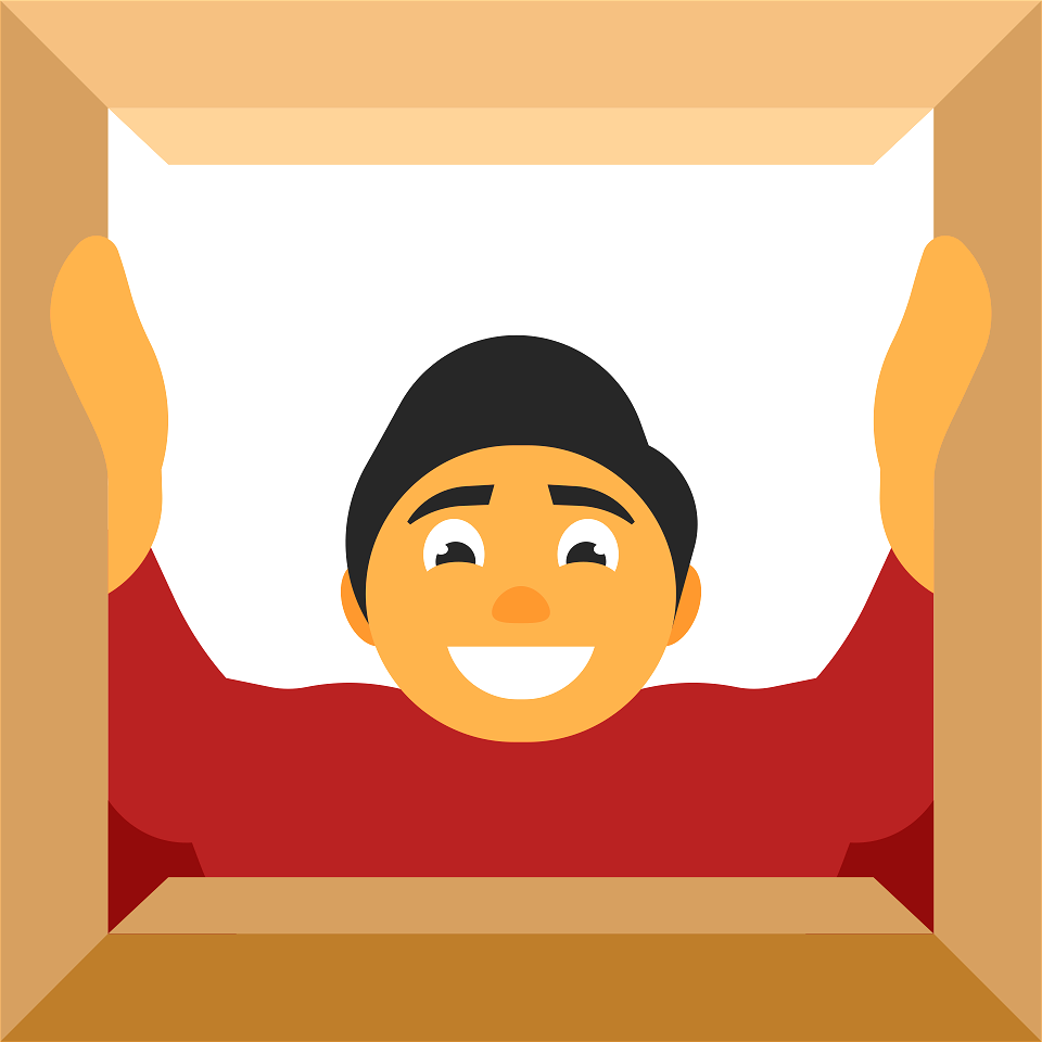 Man opening a box