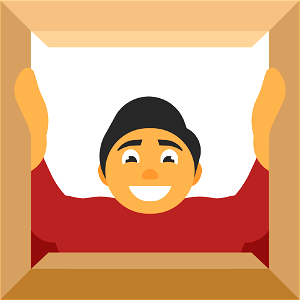 Man opening a box