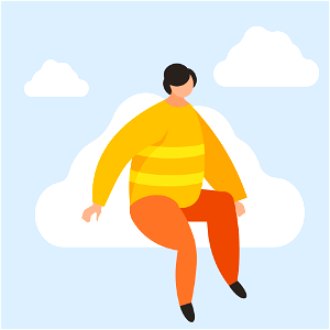 Man sitting on cloud