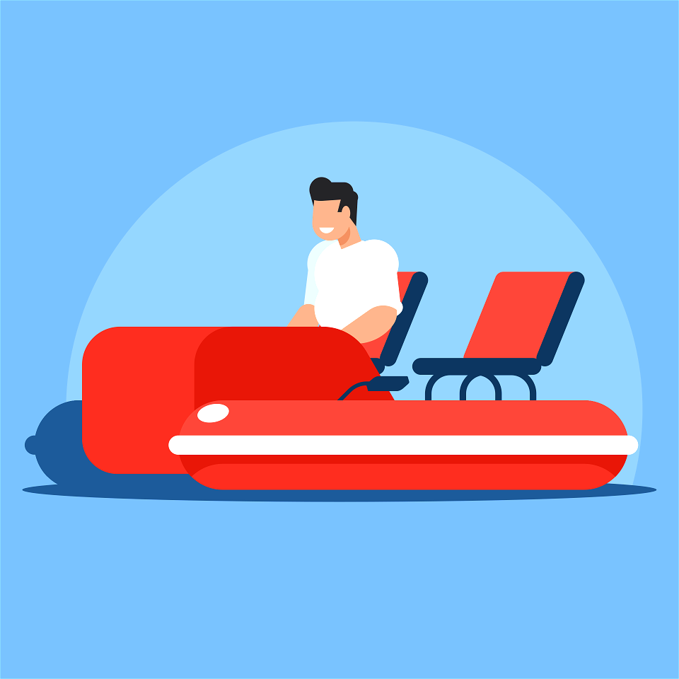 Man riding catamaran
