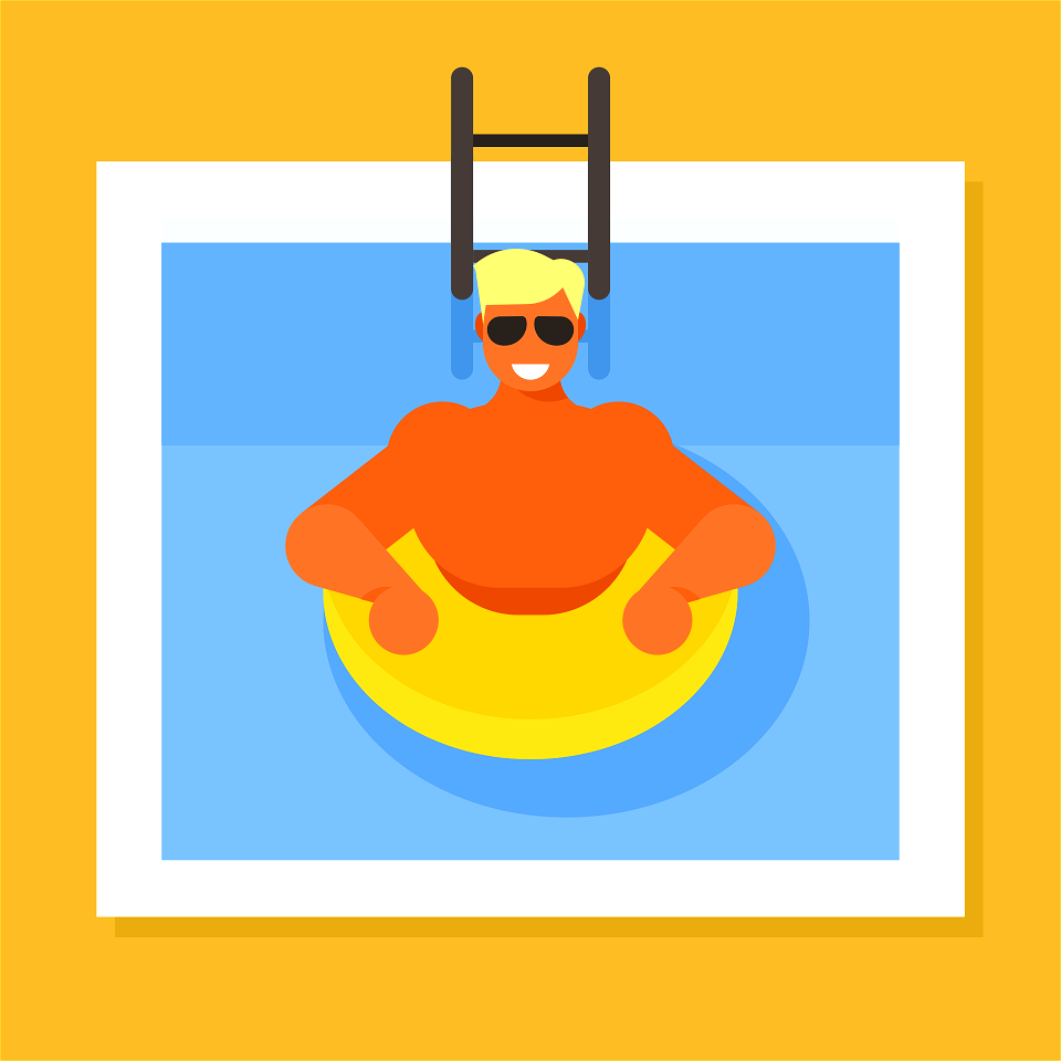 Man swimming pool