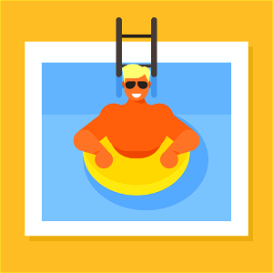 Man swimming pool