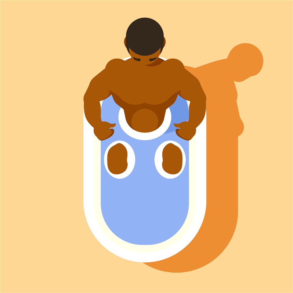 Man washing in bath