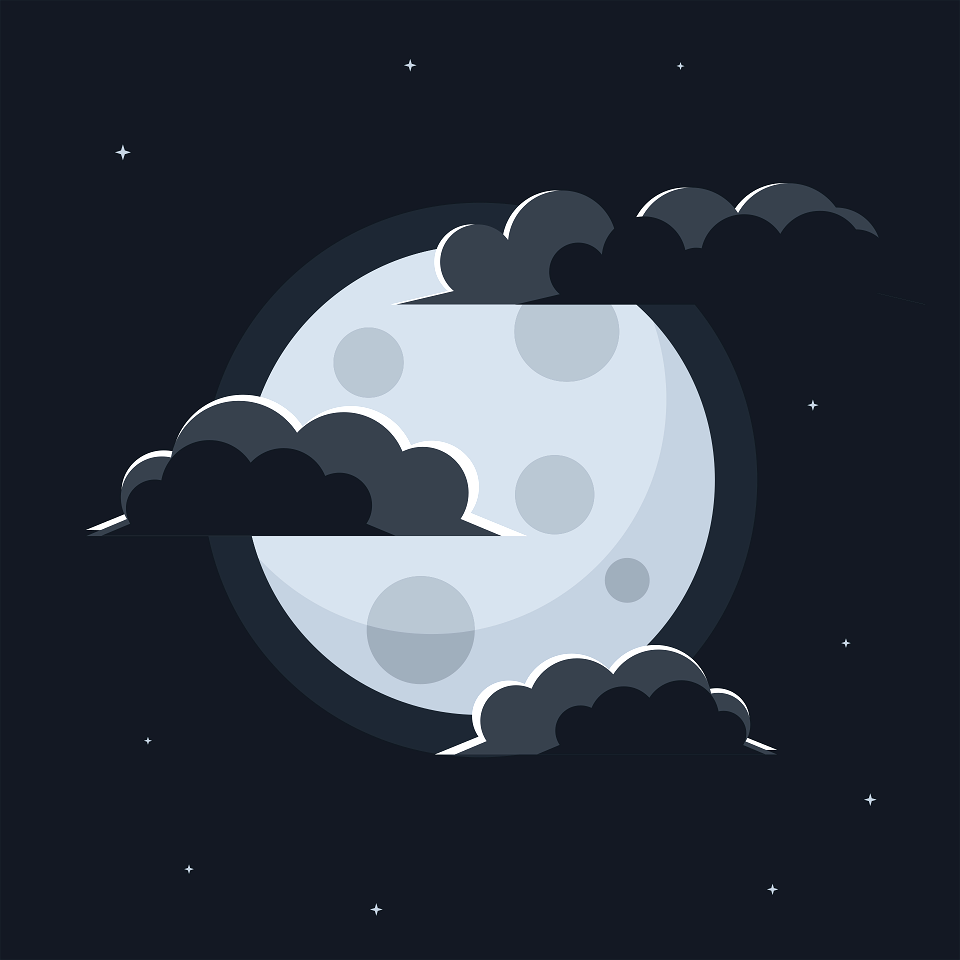 Moon in the clouds