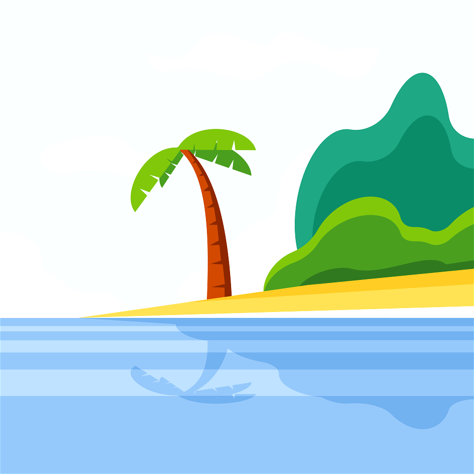 Palm tree seashore