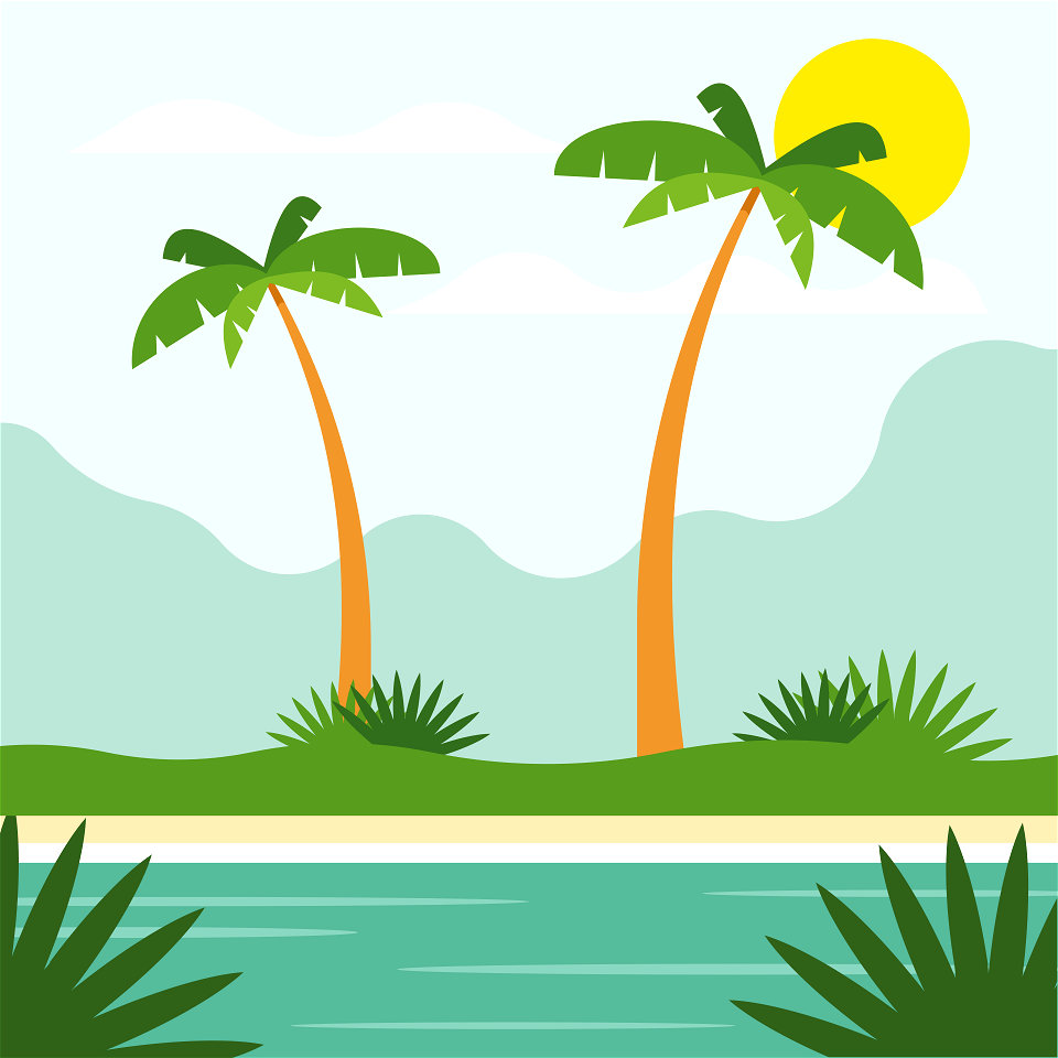 Palm trees tropical