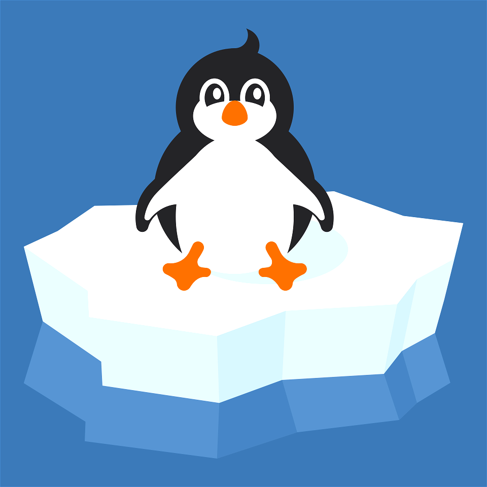 Penguin on ice