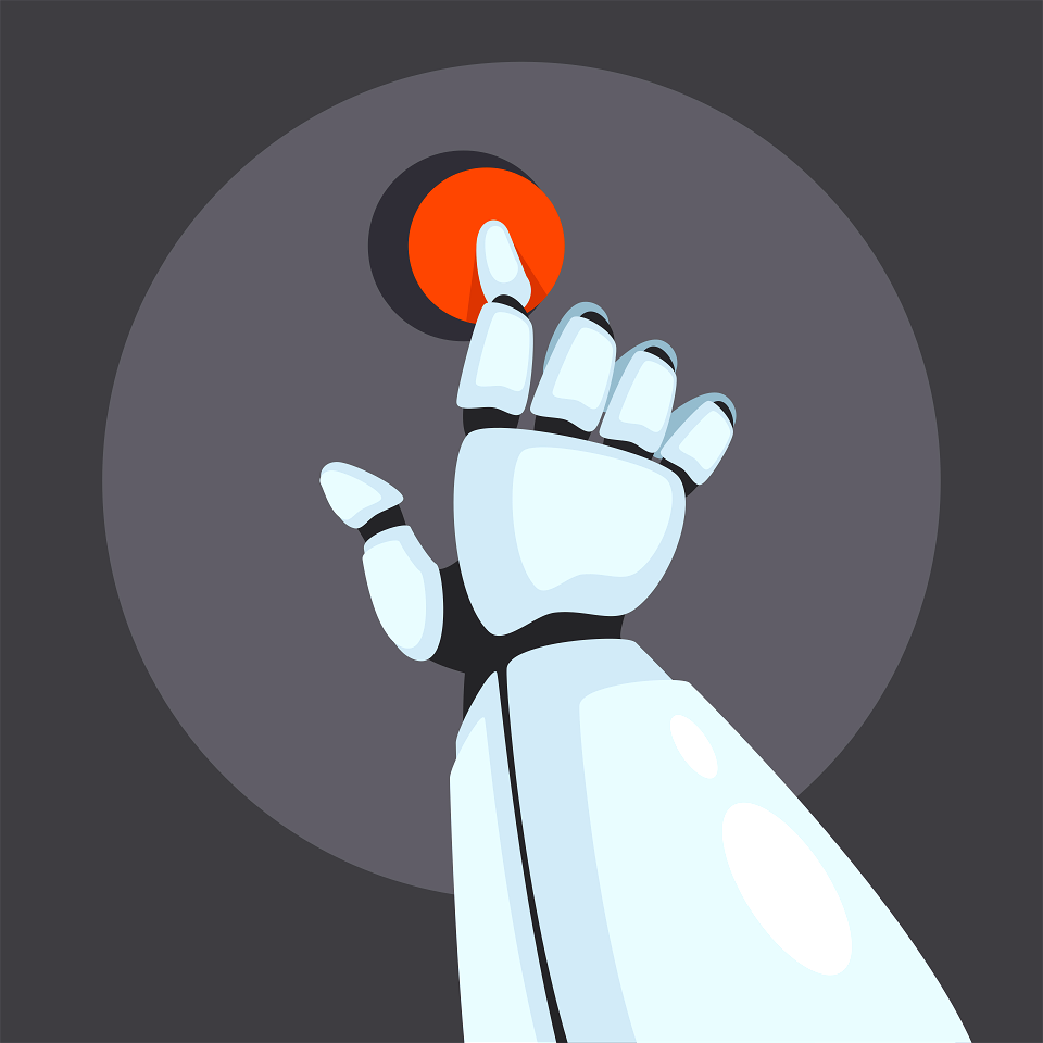 Robotic hand touch button