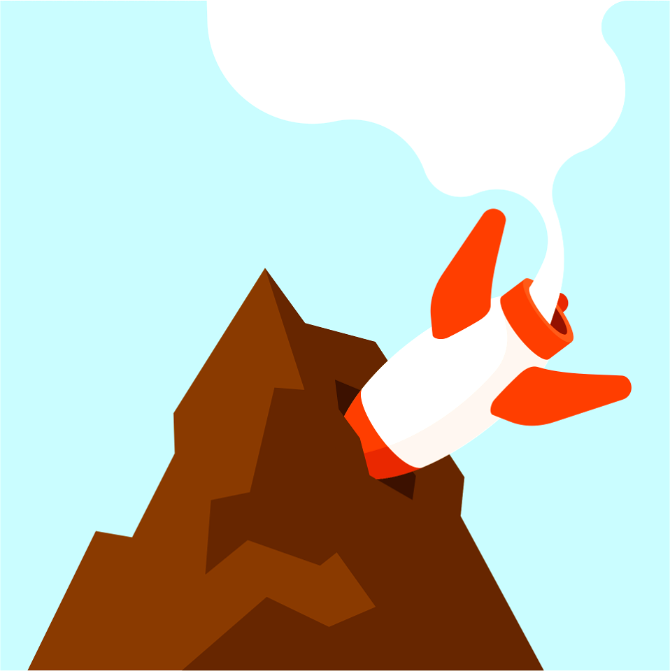Rocket hit the rock