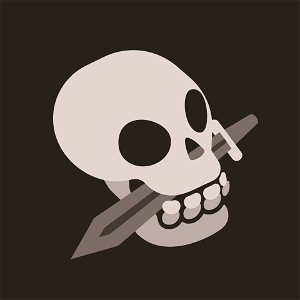 Skull knife in mouth