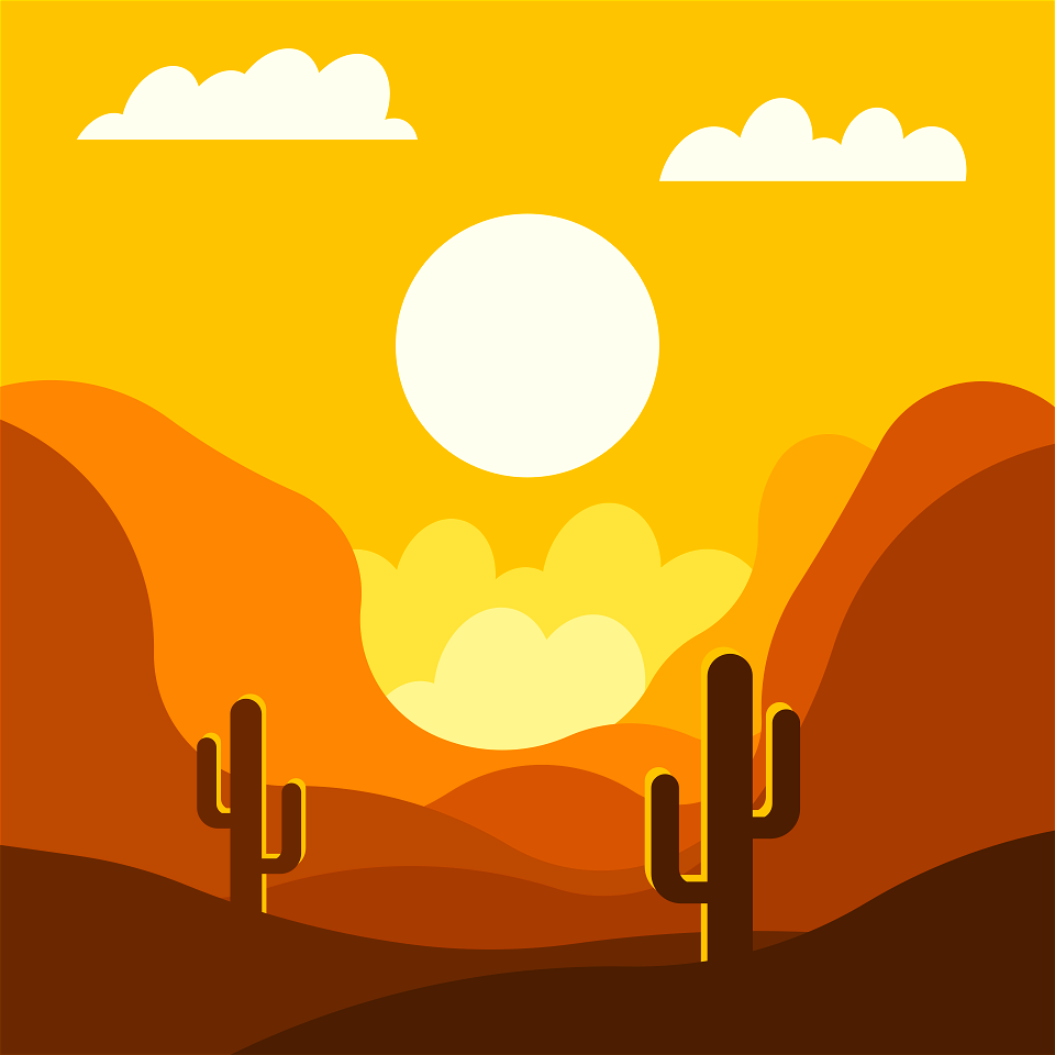 Sunset in the desert