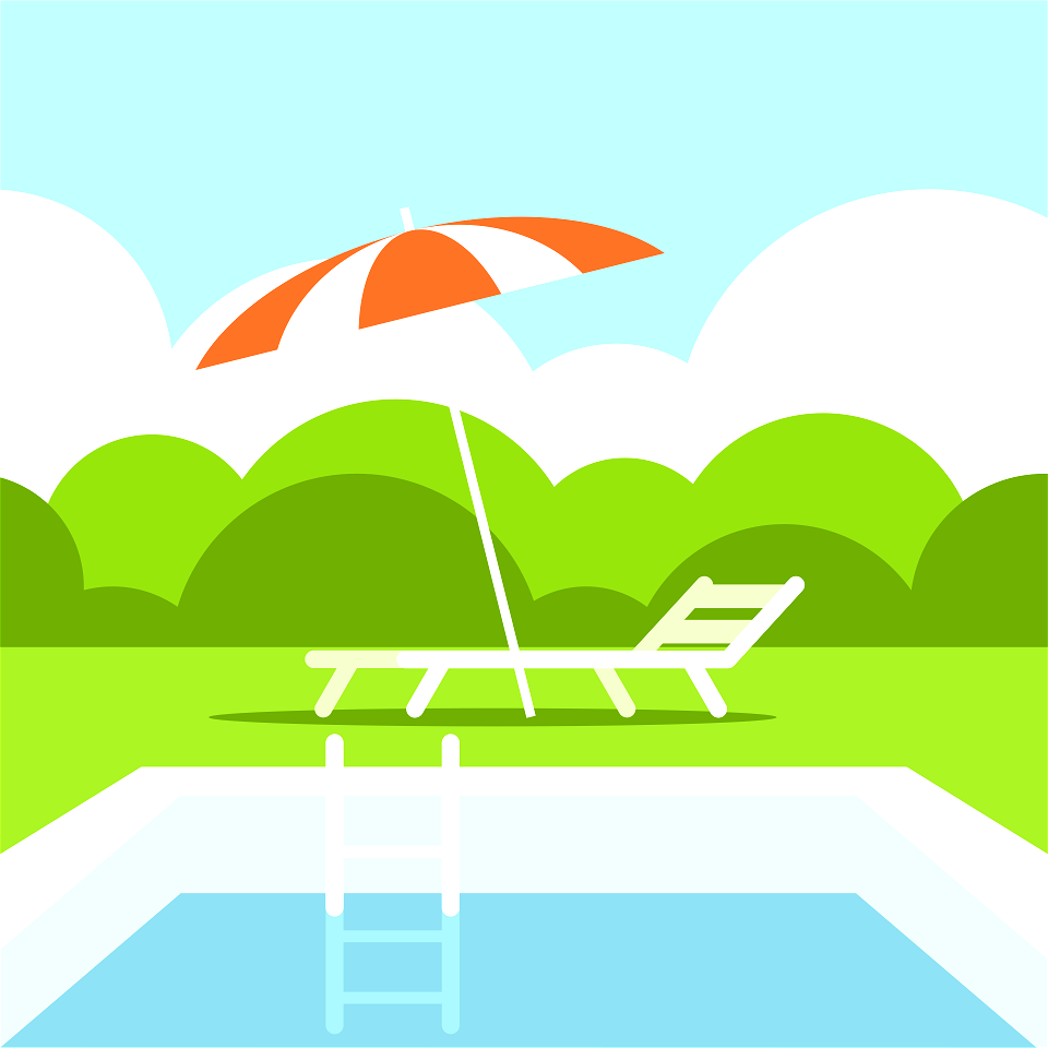 Swimming pool with chaise lounge