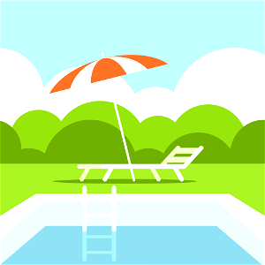 Swimming pool with chaise lounge