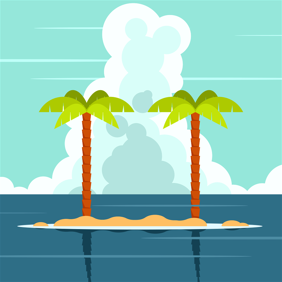 Tropical island palm