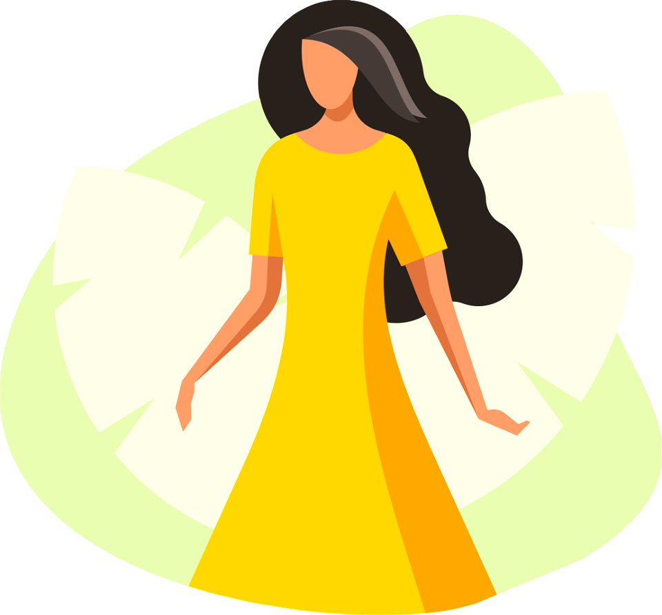 Woman in yellow dress