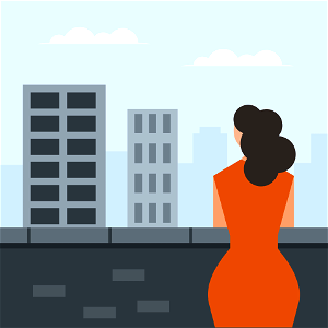 Woman on the roof