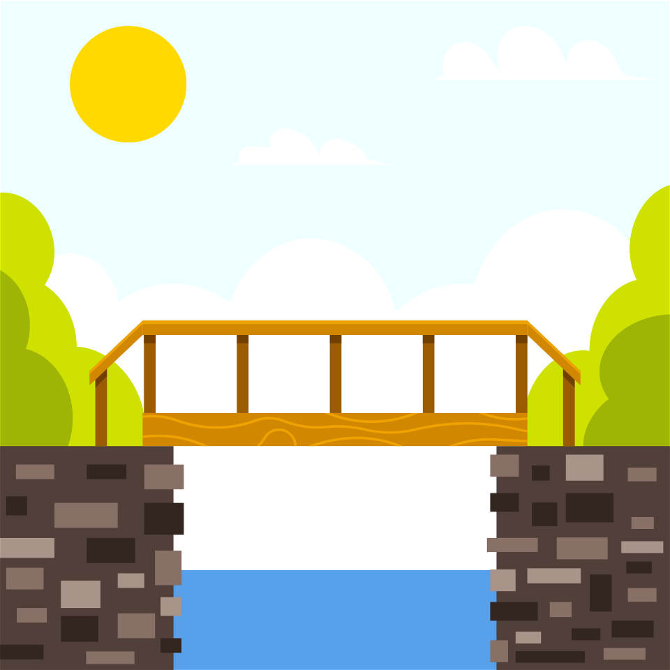 Wooden bridge water