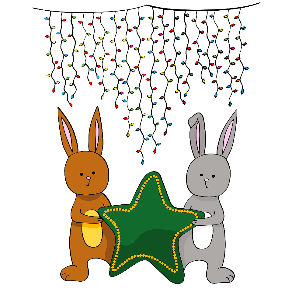 Bunnies Keeping Christmas Star