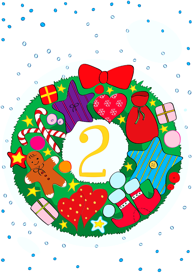 December 2 with Christmas Wreath