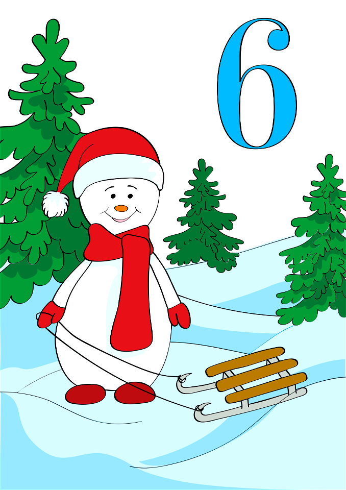 December 6 with Snowman and Sled