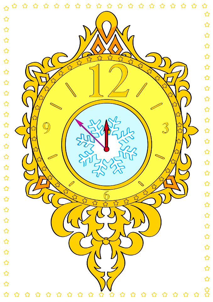 December 12 with a New Years Eve Clock