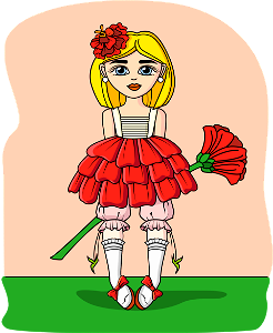 Flower Zinnia Girl