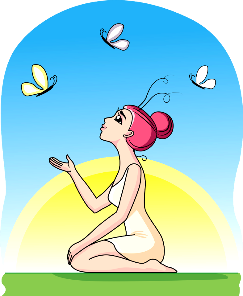 Woman with Butterflies