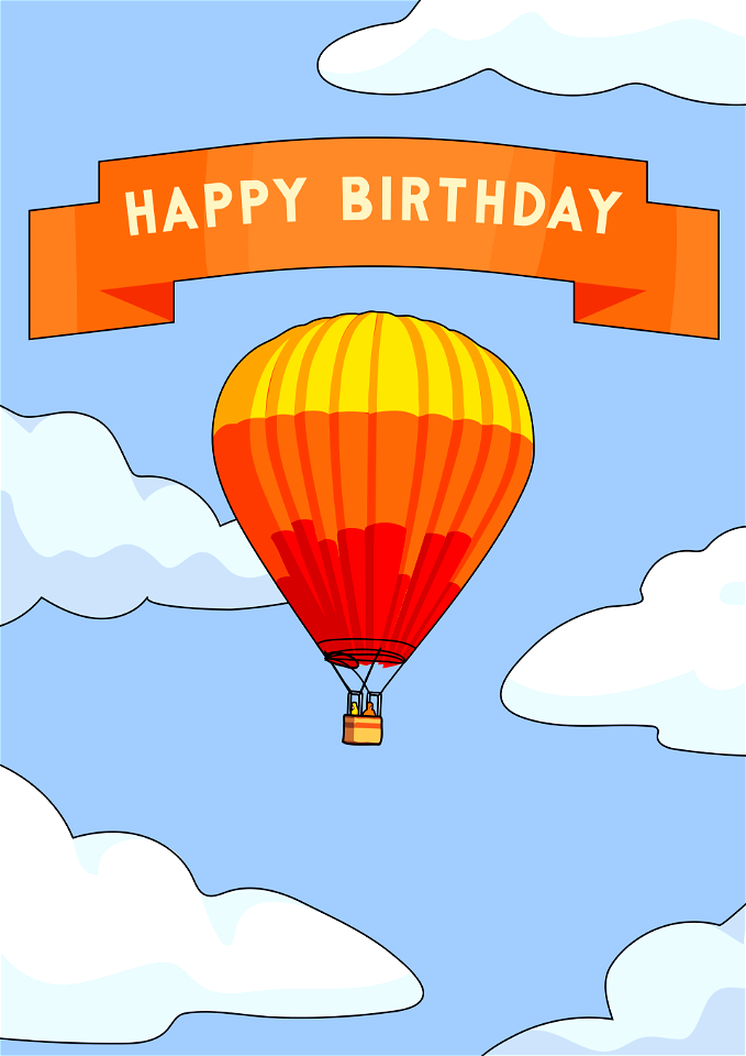 Happy Birthday Card - Free digitally-made illustrations on creazilla.com