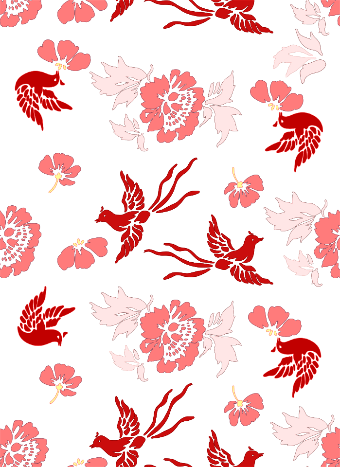 Birds floral background