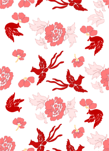 Birds floral background