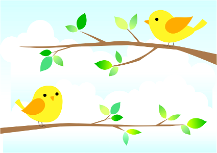 Birds on branches