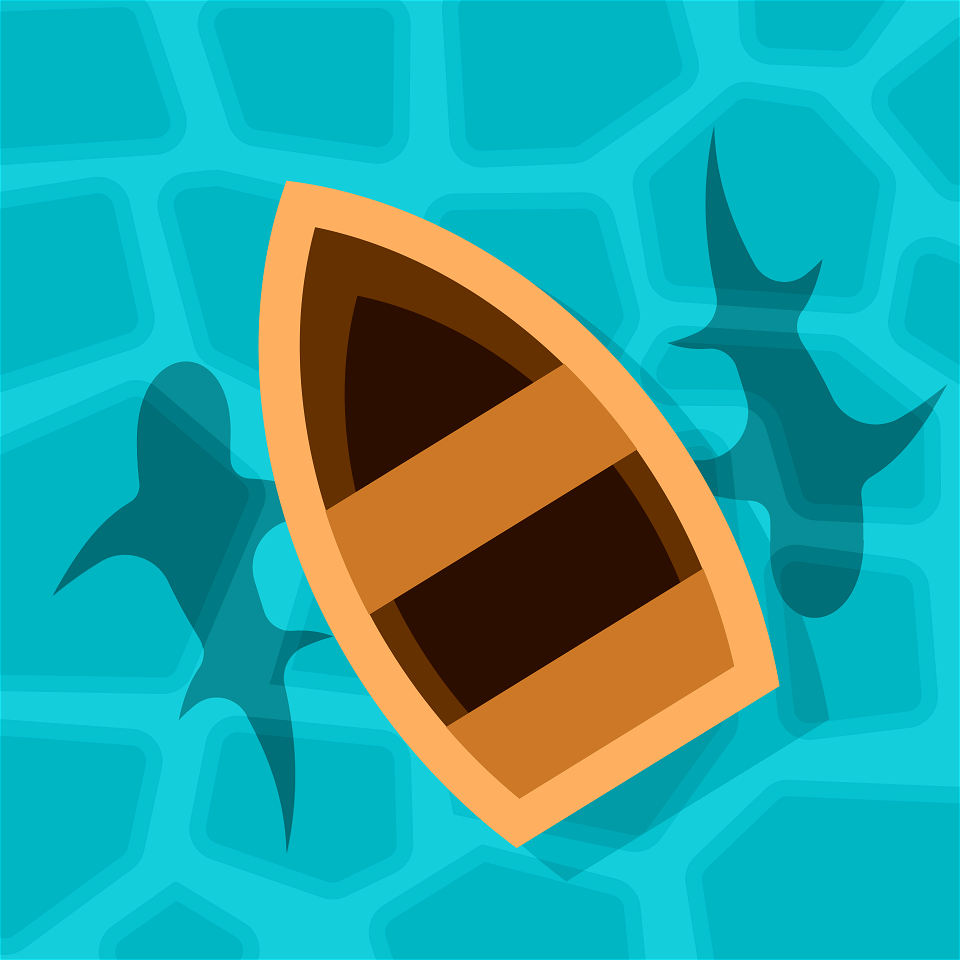 Boat with sharks
