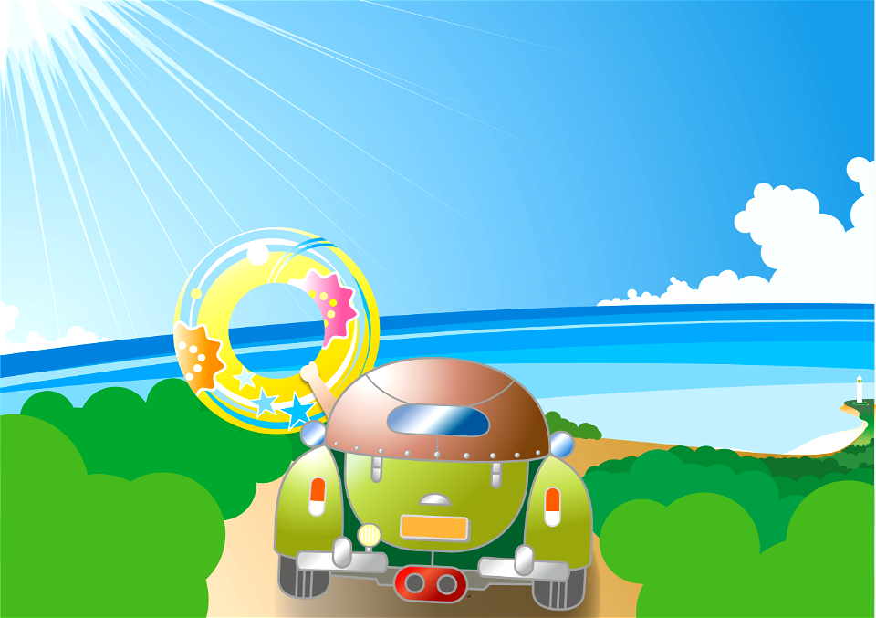 Car drive to sea