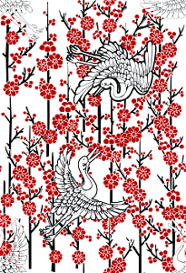 Crane plum background