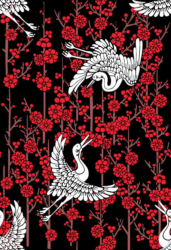 Crane plum background