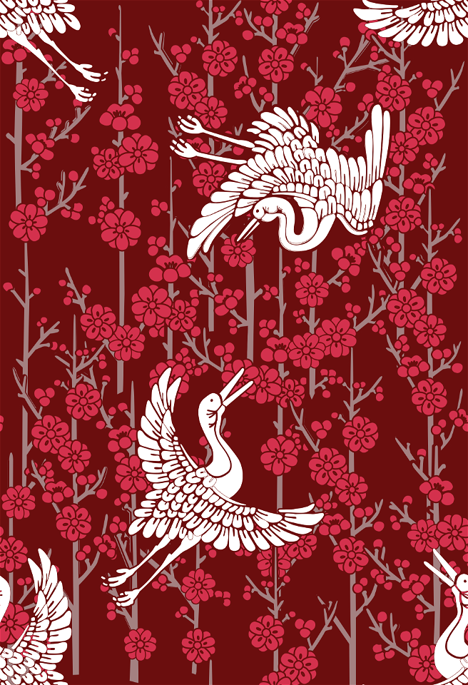 Crane plum background
