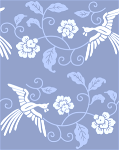 Fenghuang bird plant background