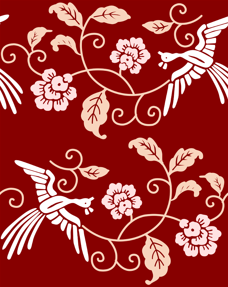 Fenghuang bird plant background