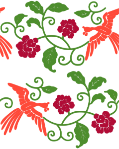 Fenghuang bird plant background