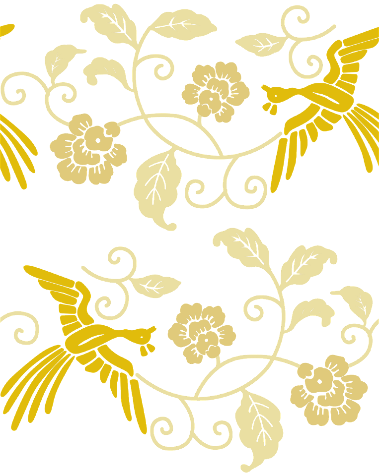 Fenghuang bird plant background