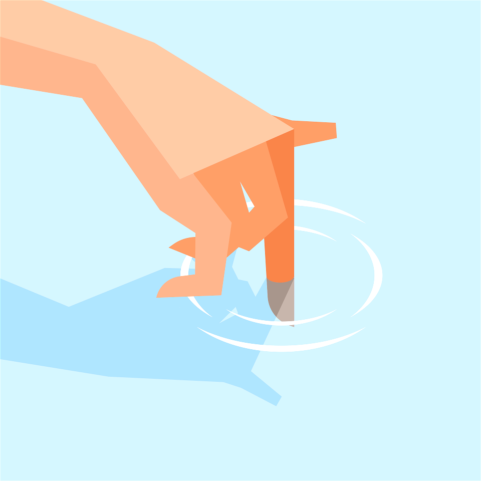 Finger in water