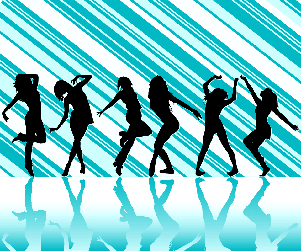 Girls dancing silhouette