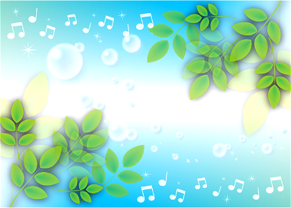 Green leaves musical notes
