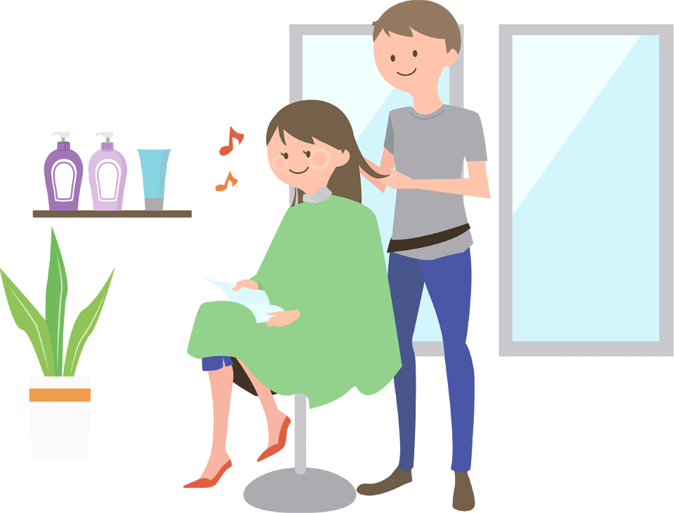 Hair salon haircut woman