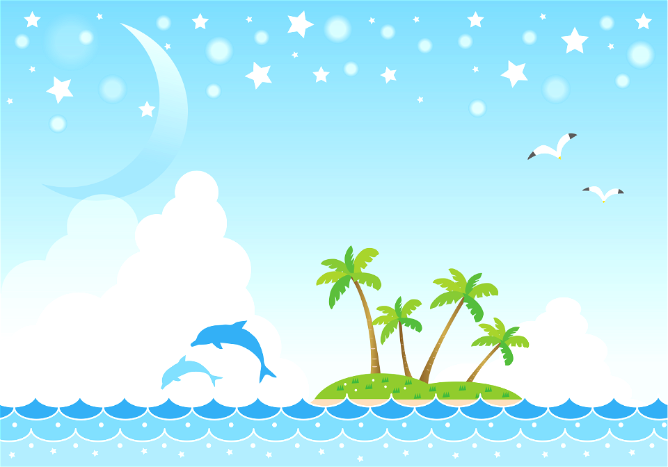 Island dolphins sea