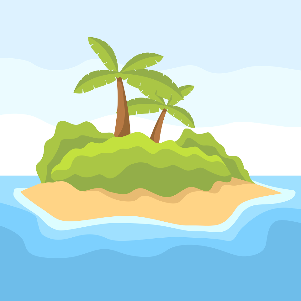 Island palm trees
