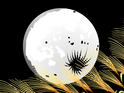 Japanese silver grass moon