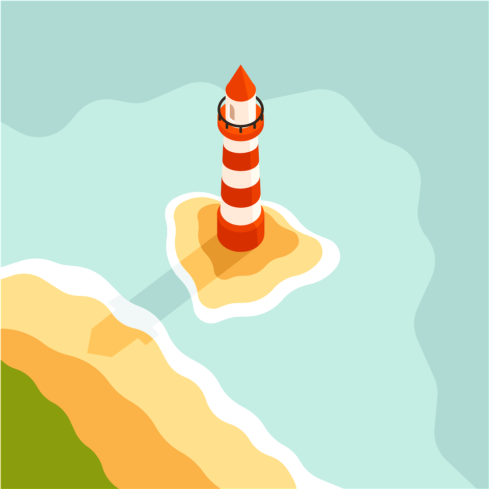 Lighthouse coast sea