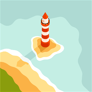 Lighthouse coast sea